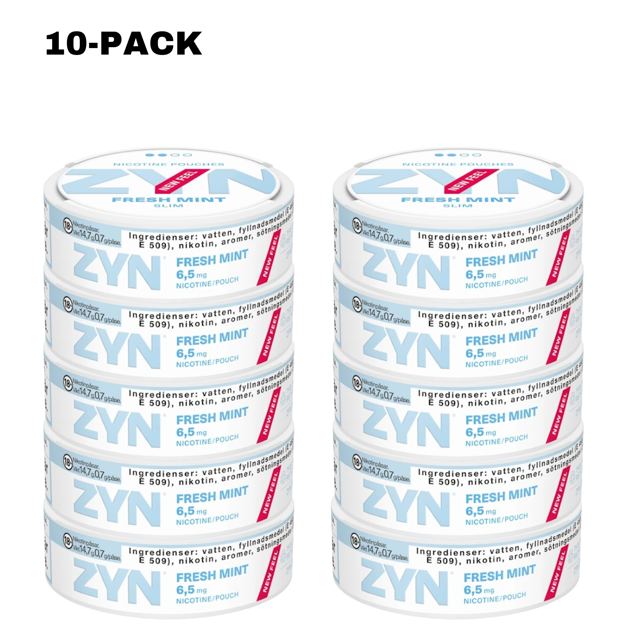 NordicFulfillment NordicFulfillment Nicotine Pouches ZYN Fresh Mint Slim 10-PACK (6,5 mg/pouch)
